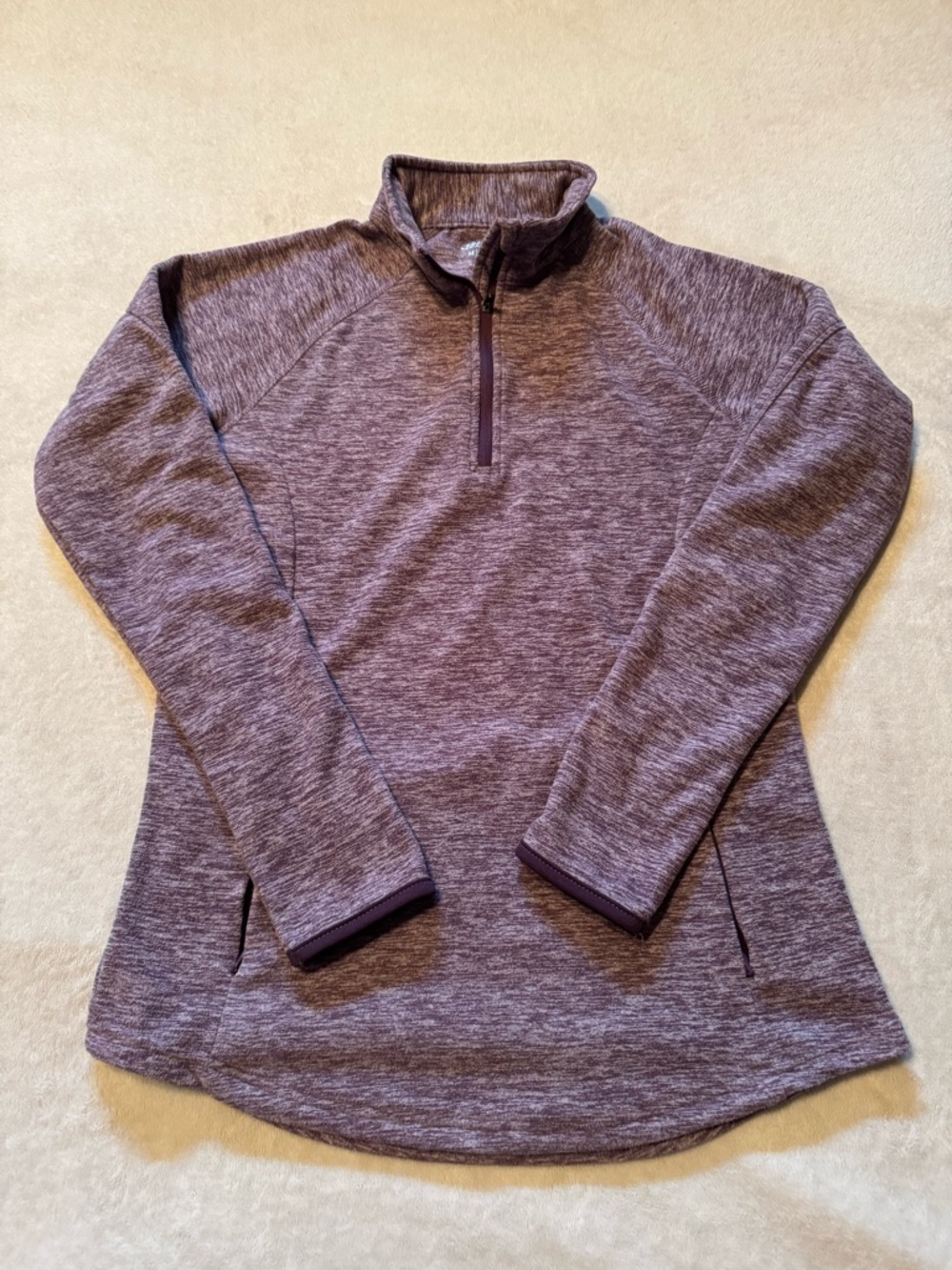 BCG Women's Purple Heather Quarter-Zip Performance Pullover